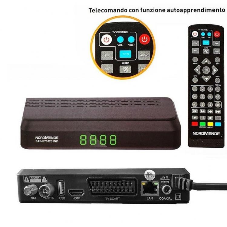 Nordmende Decoder Digitale Terrestre Satellitare Combo Dvb T2+S2 Lan S210265Nd