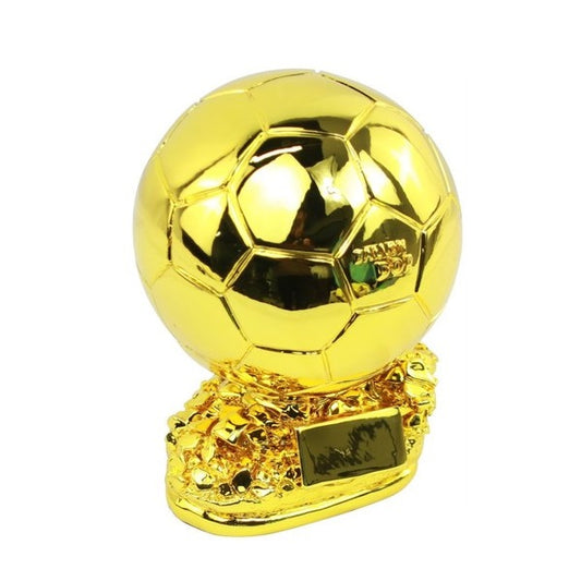 Trofeo Sportivo Oro Coppa (Pallone D'Oro) 16 cm in Resina Dorata idea Regalo per Premiazioni Tornei Calcio, Calcetto, Capocannoniere, Miglior Marcatore Bomber Tifosi ecc