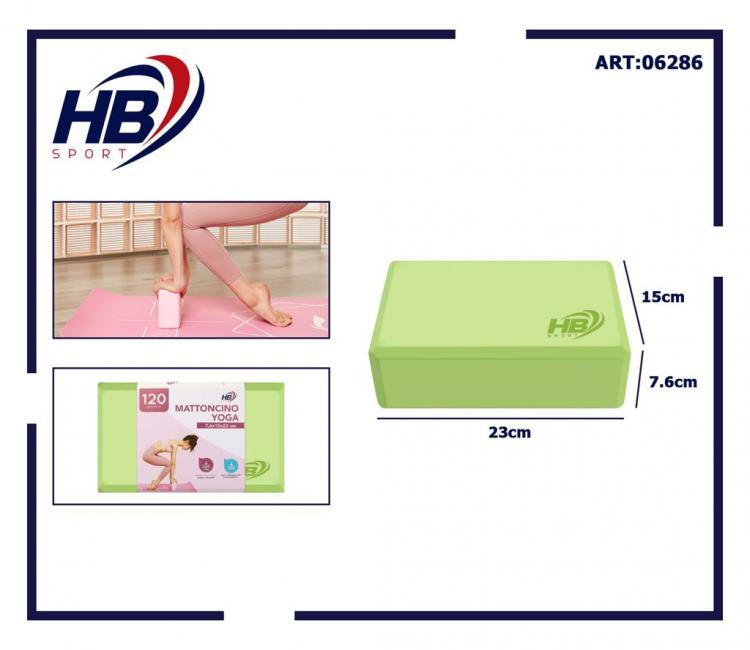Mattoncino Yoga Schiuma Blocchi Esercizio Fitness Pilates Mattonella | Verde