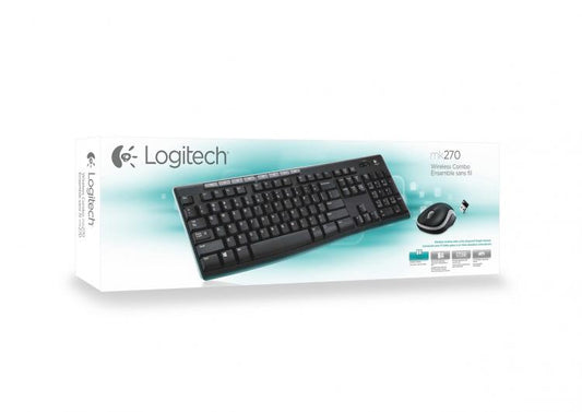 Logitech Kit Tastiera Mouse Ambidestro Wireless Mk270 Universale Windows Pc