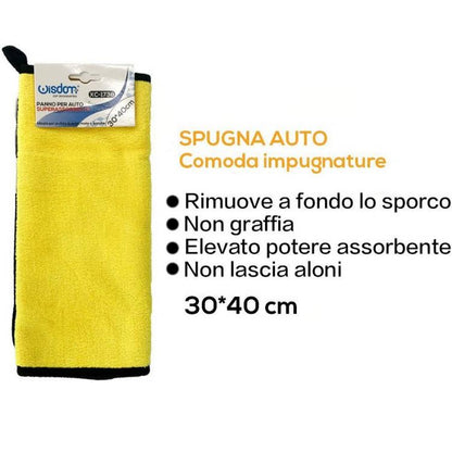 2pz PANNO MICROFIBRA ASSORBENTE INTERNO ESTERNO VETRI AUTO ANTI ALONI GRAFFIO