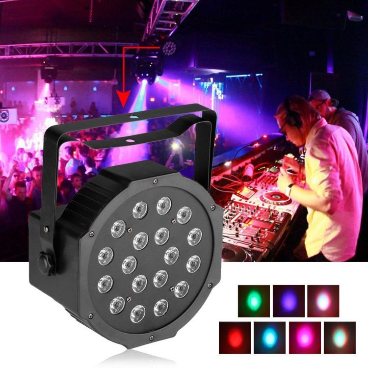 Faro Par Rgb 18 Led Alta Luminosita Dmx 512 Strobo Wash Programmabile Discoteca