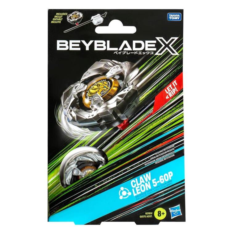 Hasbro - Beyblade X - Starter Pack Top (Claw Leon 5-60P) 1 Trottola Bey (G0193)