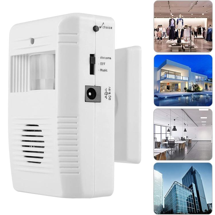 CAMPANELLO WIRELESS SENZA FILI SENSORE DI MOVIMENTO AVVISATORE DI ENTRATA NEGOZI