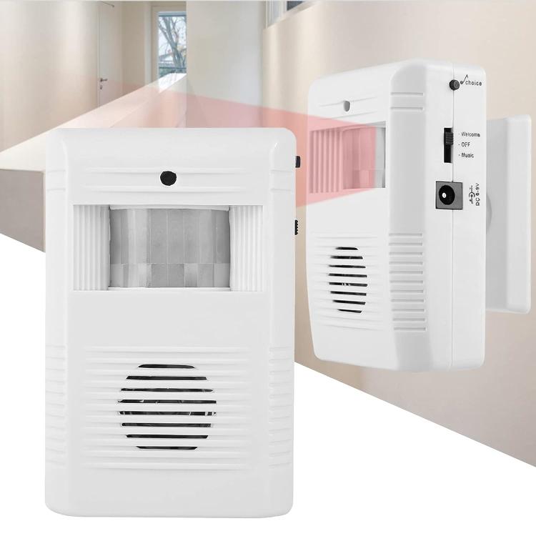 CAMPANELLO WIRELESS SENZA FILI SENSORE DI MOVIMENTO AVVISATORE DI ENTRATA NEGOZI