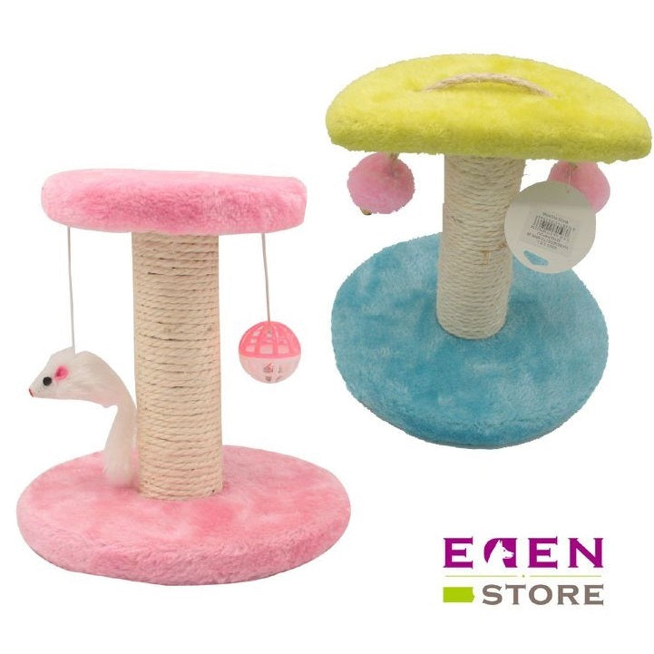 Tiragraffi Per Gatti Gioco Pallina Corda Sisal Peluche Parco Giochi Graffiatoio