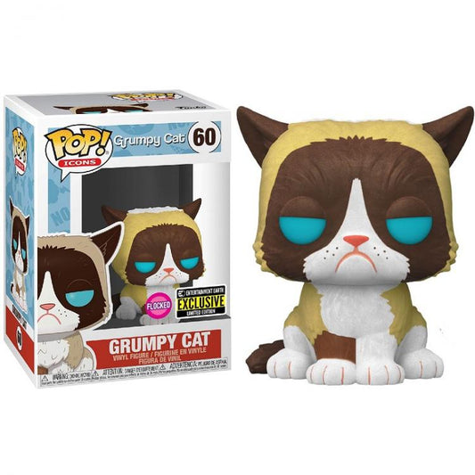 Funko Pop ! Icons Grumpy Cat - Grumpy Cat (60) Flocked Exclusive Vinyl Figure