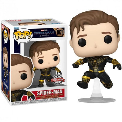 Funko Pop Spider Man No Way Home - Spider-Man 1073 Tuta Nera Oro Senza Maschera