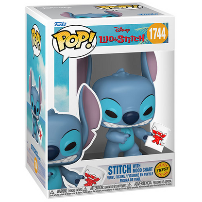 Funko Pop ! Disney Lilo & Stitch - (1744) Stitch w/Mood Chart (Chase) Edition - Vinyl Figure 9Cm