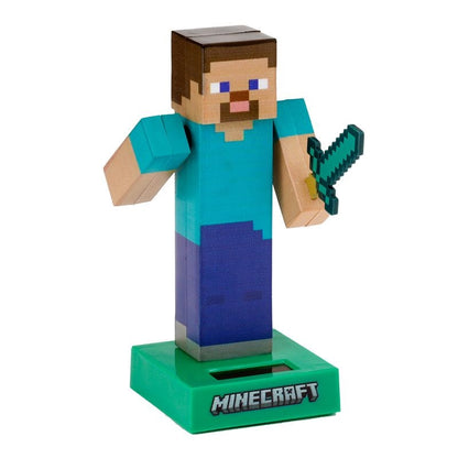 Minecraft: Solar Pal - Steve - Decorazione ad Energia Solare - Statuetta solare su base di plastica