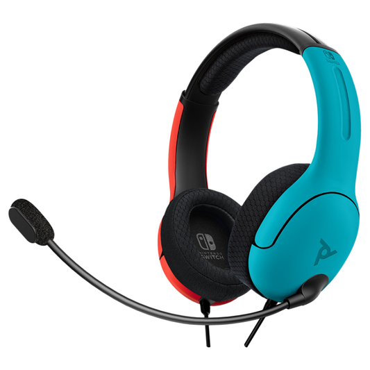 CUFFIE PDP NINTENDO SWITCH UFFICIALI CONTROLLER LVL40 WIRED HEADSET BLUE/RED