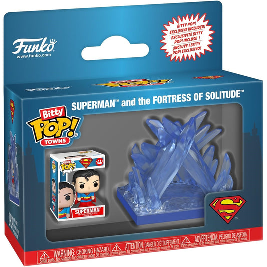 Funko Bitty Pop ! Town - Superman And The Fortress Of Solitude Nuovo Collezione