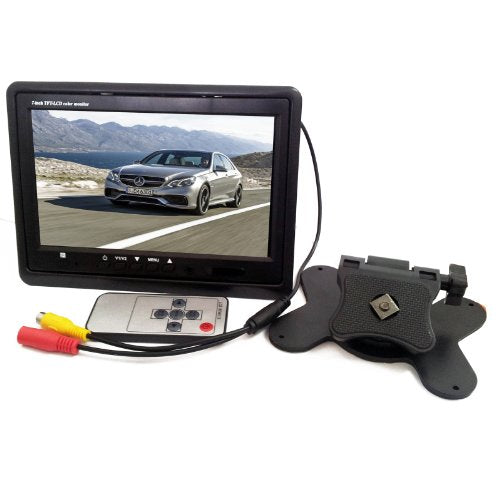 Monitor LCD 7" 2 Ingressi Video RCA Per DVD Poggiatesta O Telecamera Retromarcia