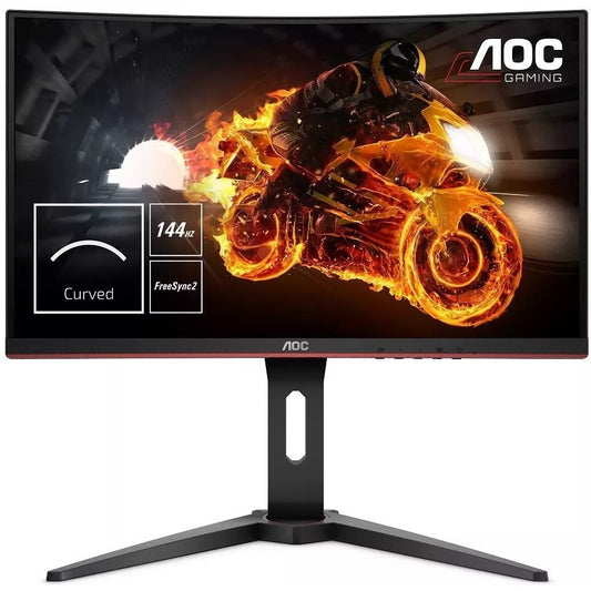 Monitor Aoc Gaming 24" Full Hd Curved Led 144hz C24g1 Hdmi Fhd Nero Rosso