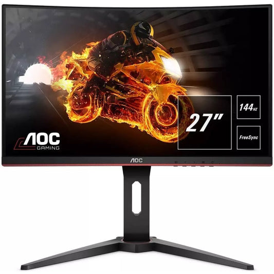Monitor Aoc Gaming 27" Full Hd Curved Led 144hz C27g1 Hdmi Fhd Nero Rosso Curvo
