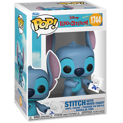 Funko Pop ! Disney Lilo & Stitch - (1744) Stitch w/Mood Chart Vinyl Figure 9Cm