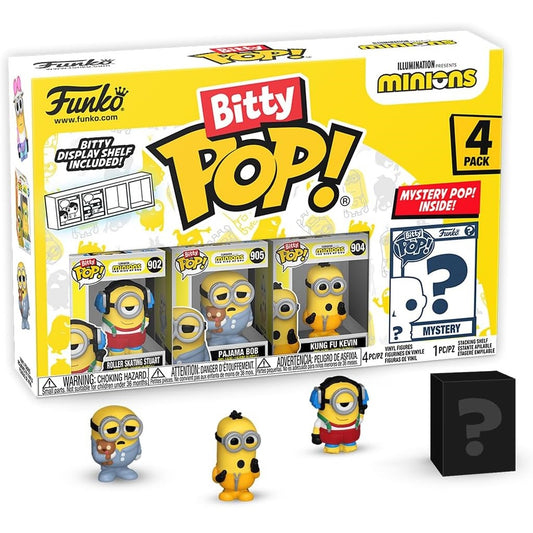 Funko Bitty Pop ! Con Mistery Pop Minions 4 Pz Vinile (902, 905, 904, Mystery)