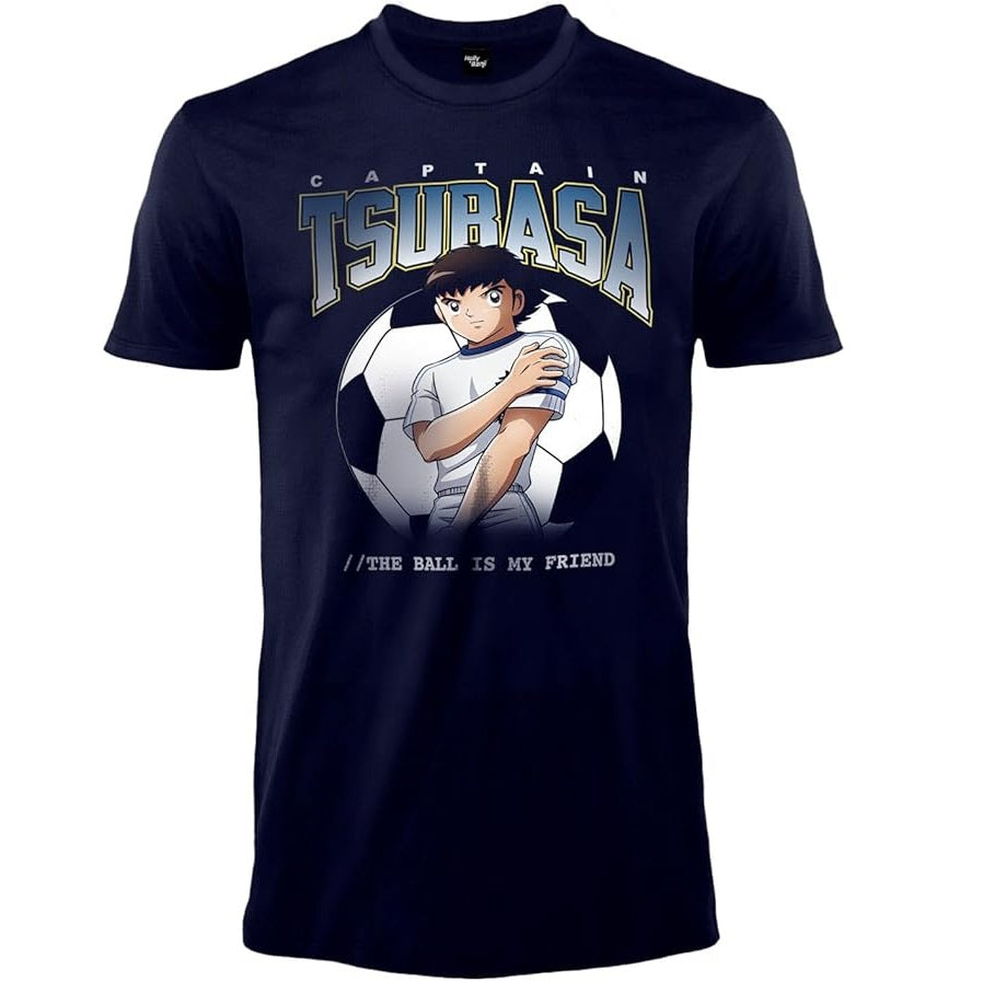 Difuzed - T-Shirt Captain Tsubasa - Anime - The Ball is my friend - Maglietta Holly e Benji - Maglia (Tg. M)