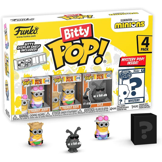 Funko Bitty Pop ! Con Mistery Pop Minions 4 Pz Vinile (419, 418, 422, Mystery)