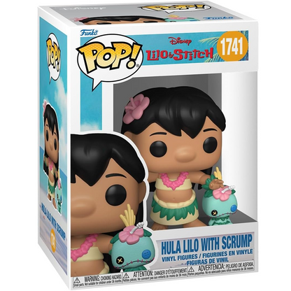 Funko Pop ! Disney Lilo & Stitch - (1741) Stitch Hula Lilo w/Scrump - Vinyl Figure 9Cm