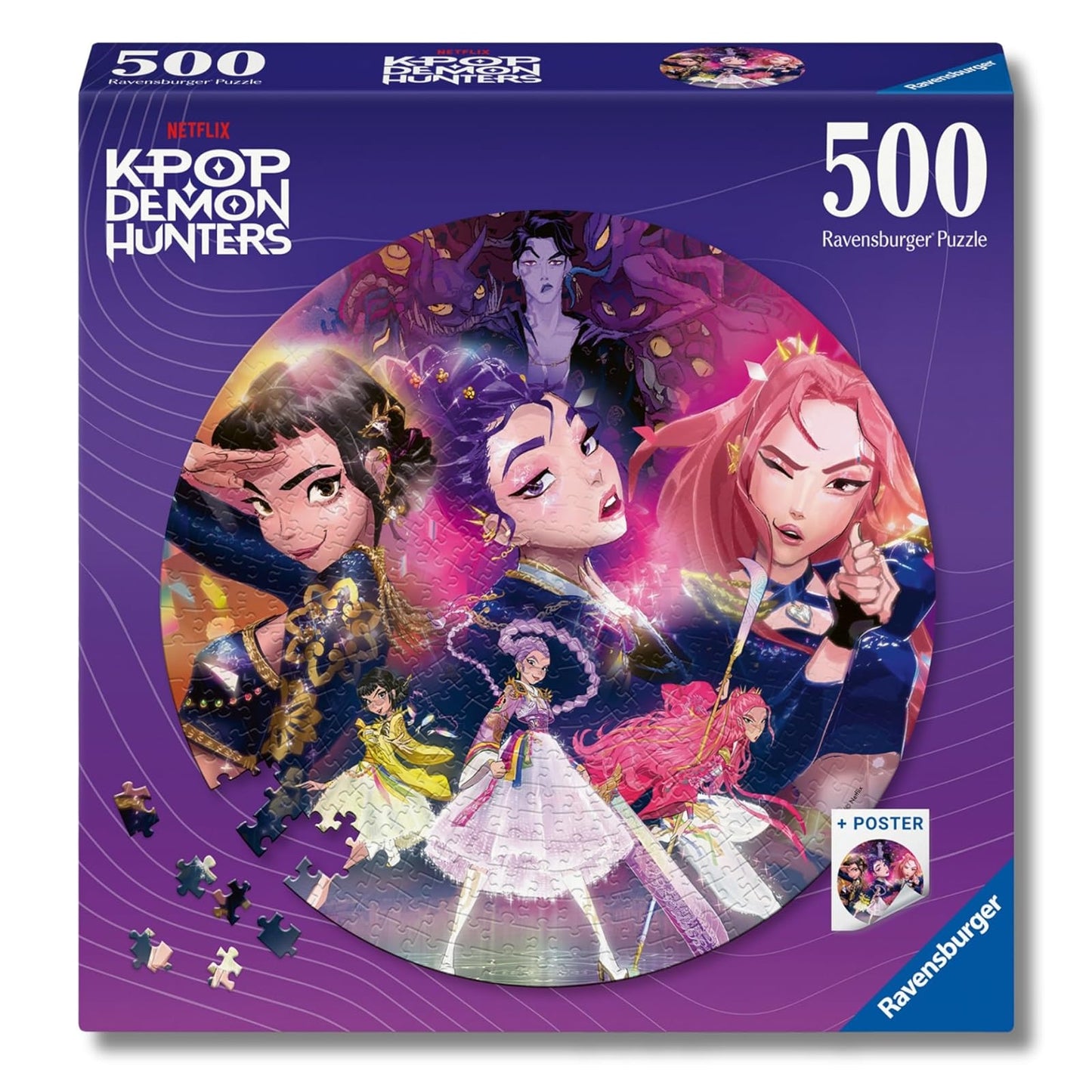 Ravensburger - Puzzle 500 Pezzi KPop Demon Hunter - Puzzle + Poster Incluso