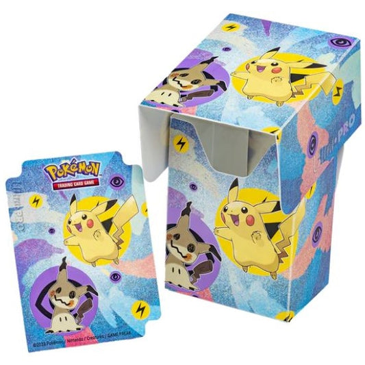 Ultra Pro Pokemon Porta Mazzo Verticale Pikachu/Mimikyu Box 75 Carte Collezione