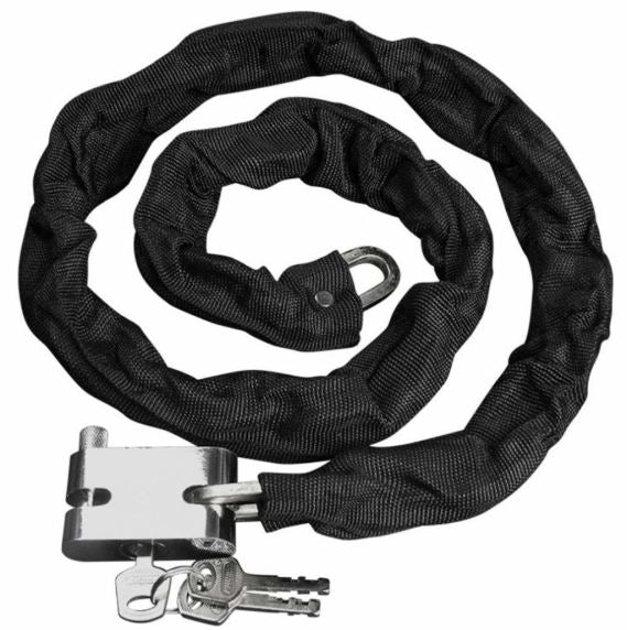 CATENA + LUCCHETTO ANTIFURTO METALLO PER SCOOTER MOTO DA BICI RIVESTITO 3 CHIAVI