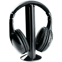 CUFFIE WIRELESS WIFI SENZA FILI 5in1 BASETTA MICROFONO PER RADIO PC TV ANZIANI
