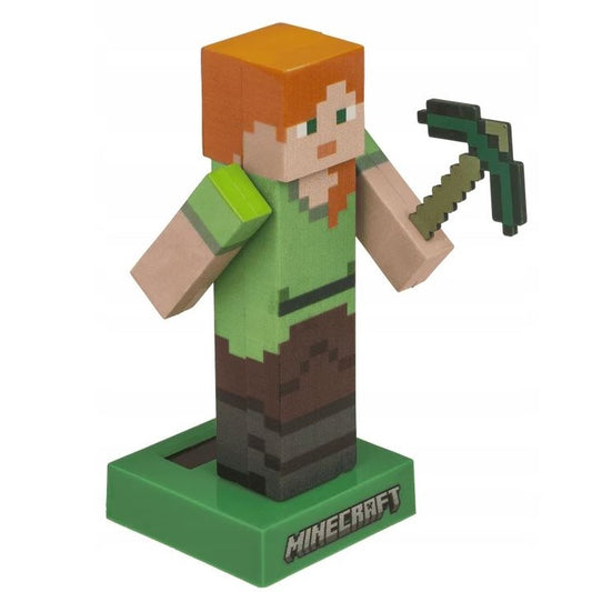 Minecraft: Solar Pal - Alex - Decorazione ad Energia Solare - Statuetta solare su base di plastica