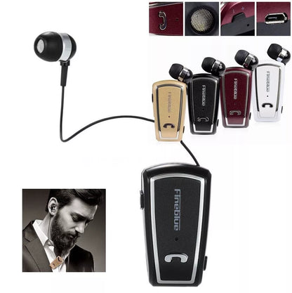 Auricolare Bluetooth Stereo Universale Multipoint Cuffie Filo Retraibile Cuffia