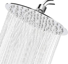 Soffione Doccia Bagno Acciaio Inox Design Ultra Slim Lucido Cromato 20Cm-Rotondo