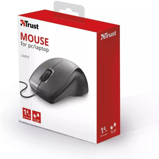 Mouse Trust Usb Carve Pc Laptop 3 Pulsanti Con Filo Desktop Usb + Sensore Ottico