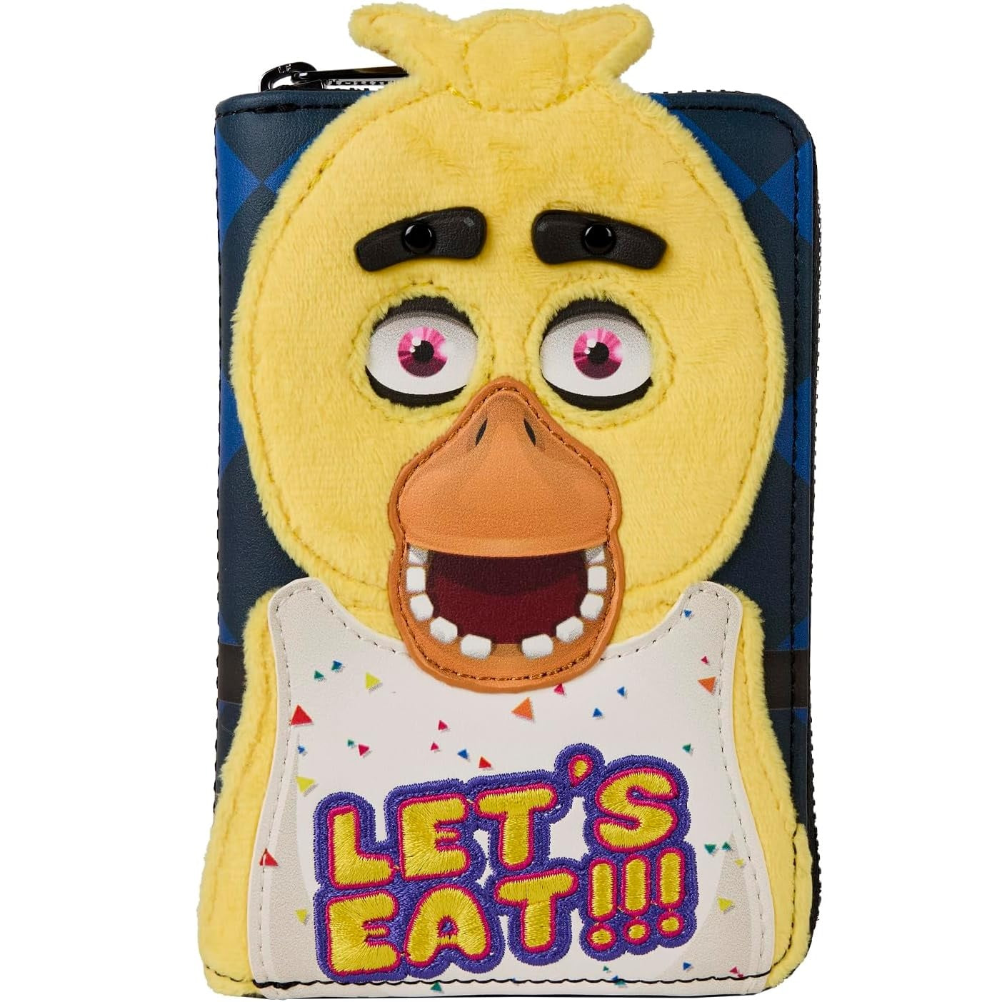 Funko Loungefly: Portafoglio FNAF con cerniera a forma di Chica di Five Nights at Freddy's Party in versione peluche per cosplay