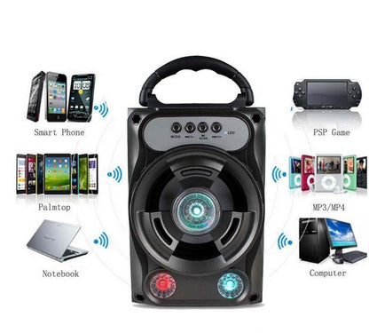 CASSA PORTATILE CON RADIO FM SD USB BLUETOOTH MP3 SMARTPHONE SPEAKER LED VIVAVOC