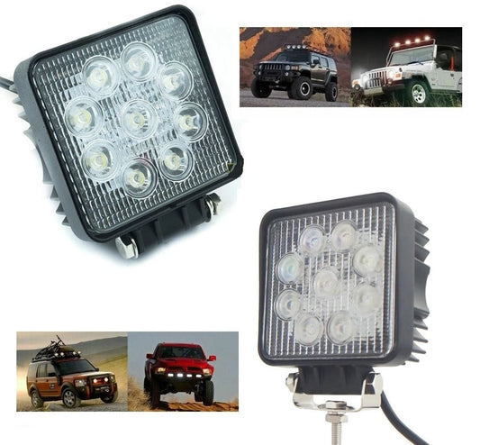 Faro Faretto 27w Fari 27 Watt 9 Led 12v Auto Per Lavoro Barca Jeep Fuoristrada