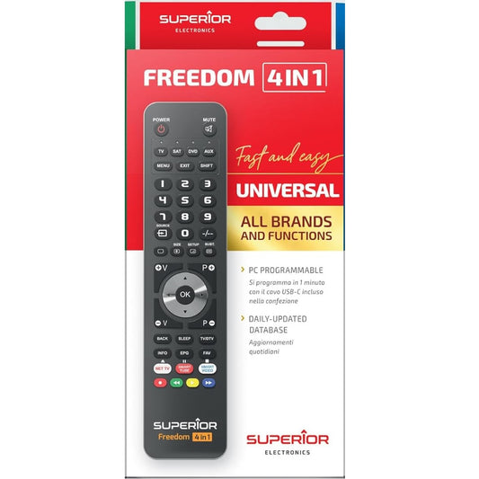 Superior Telecomando Universale Freedom Microusb 4 In 1 Dvd Blu Ray Soundbar Tv