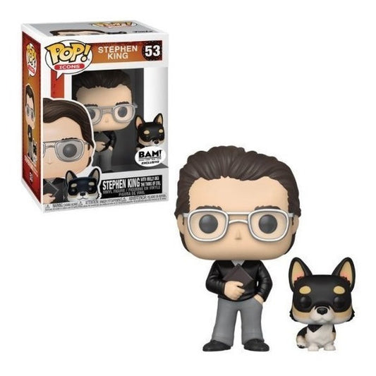 Funko Pop Icon 53 - Stephen King With Molly Vinyl Action Figure Statuetta