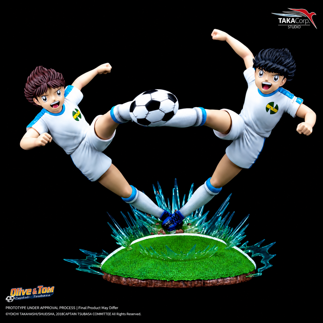 Plastoy Oliver Hutton e Tom Becker - Golden Twin Shoot Statua in Resina 3 cm Captain Tsubasa - Ozora Holly e Benji