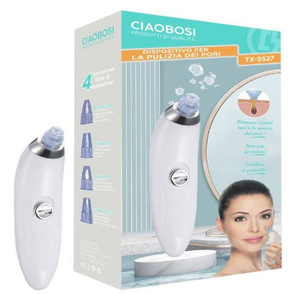ASPIRATORE PUNTI NERI 4 TESTINE RIMUOVI PORI NASALI E ACNE VISO PULIZIA FACCIALE