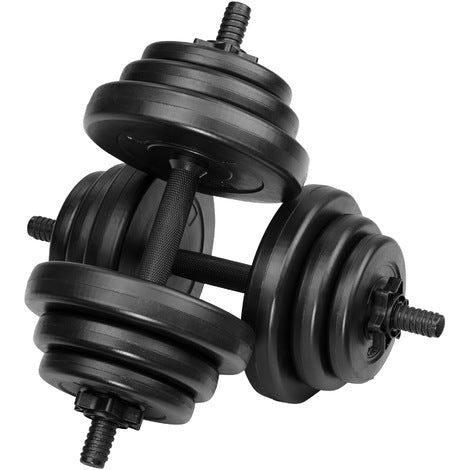 Set 2 Manubri Coppia Pesi Regolabili Componibili 2X5-10Kg Palestra Bodybuilding