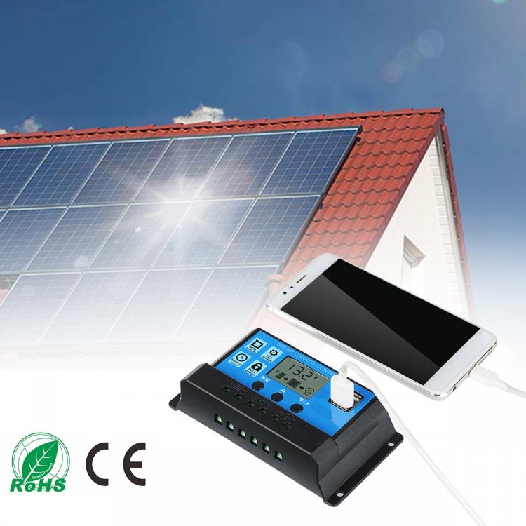 CONTROLLER REGOLATORE DI CARICA PANNELLI SOLARI 12V/24V 10A AUTOMATICO PANNELLO