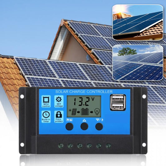 CONTROLLER REGOLATORE DI CARICA PANNELLI SOLARI 12V/24V 10A AUTOMATICO PANNELLO