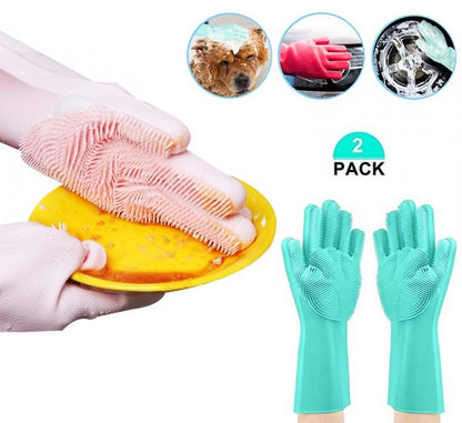 Guanti Lava Piatti Better Glove Silicone Spugna Spazzola Lavaggio Per Auto Casa