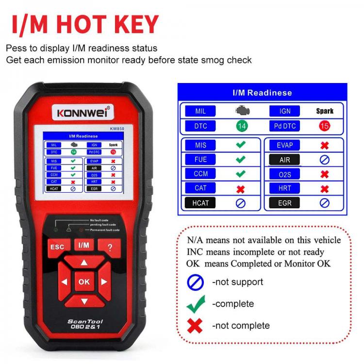 Tester Obd 2 Ii Scanner Konnwei Kw850 Lettore Codice Diagnostica Centralina Auto
