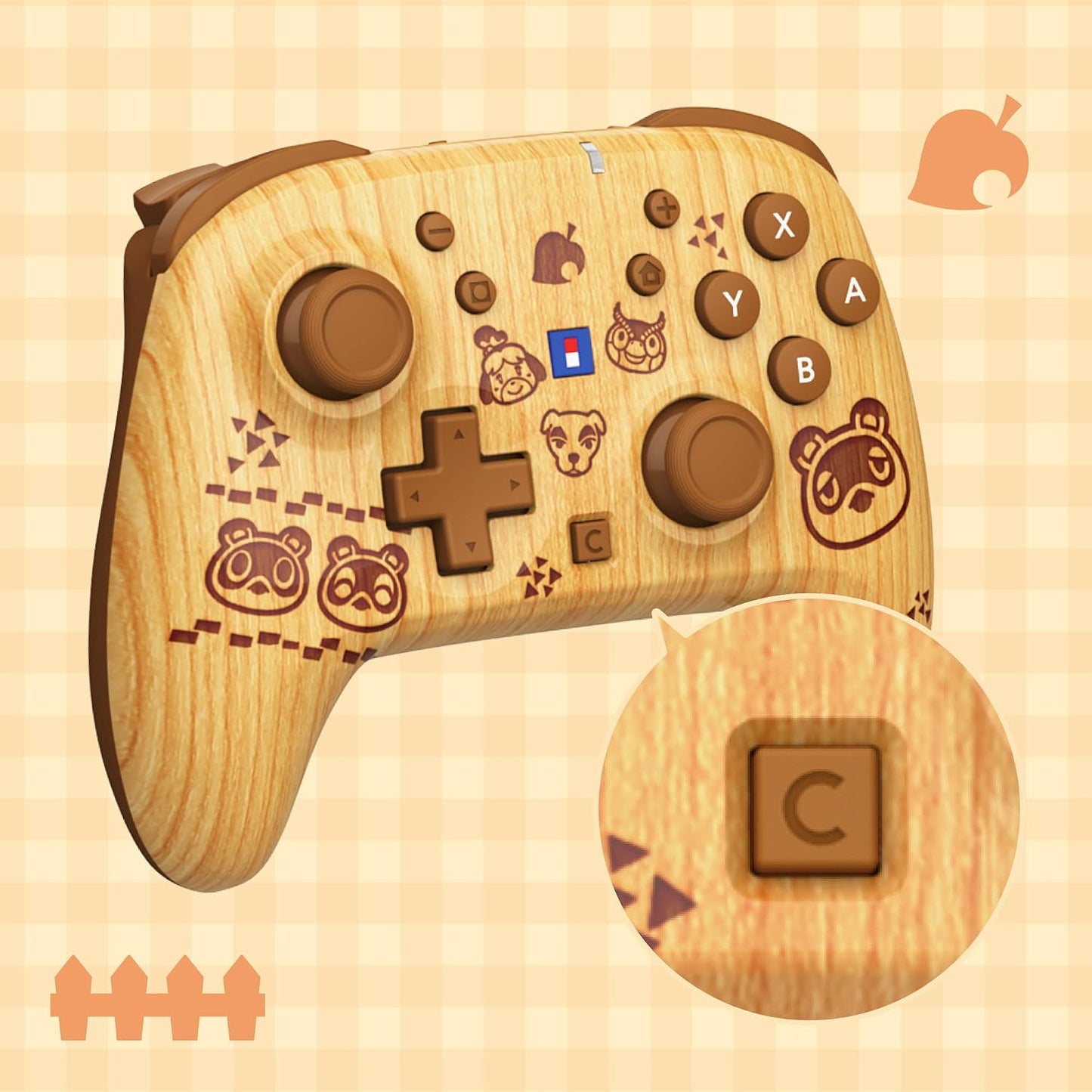 HORI - Wireless HORIPAD Turbo - Animal Crossing (Noce)  Controller da Gaming Senza Fili per Nintendo Switch 2 Funziona anche con Nintendo Switch/Oled/Lite (Copia)