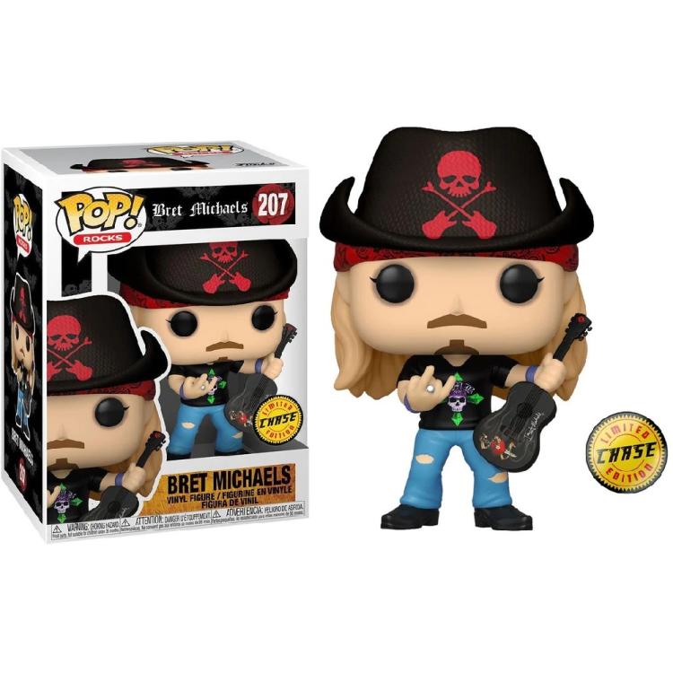 Funko Pop ! Rocks : Brett Michaels (207)Chase With Guitar  Vinyl Figure