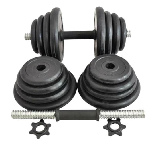 Set 2 Manubri Coppia Pesi Regolabili Componibili 2X10-20Kg Palestra Bodybuilding