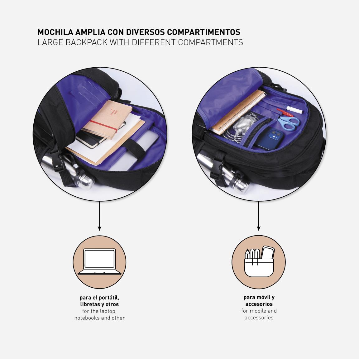 Zaino Marvel Avengers (Black Panther) Zainetto per Laptop Computer e Organizer interno con rete laterale Manici imbottiti ed ergonomici - Licenza ufficiale - da Ufficio, Viaggio Scuola - Uomo Adulti e Ragazzi