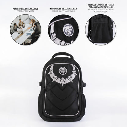 Zaino Marvel Avengers (Black Panther) Zainetto per Laptop Computer e Organizer interno con rete laterale Manici imbottiti ed ergonomici - Licenza ufficiale - da Ufficio, Viaggio Scuola - Uomo Adulti e Ragazzi