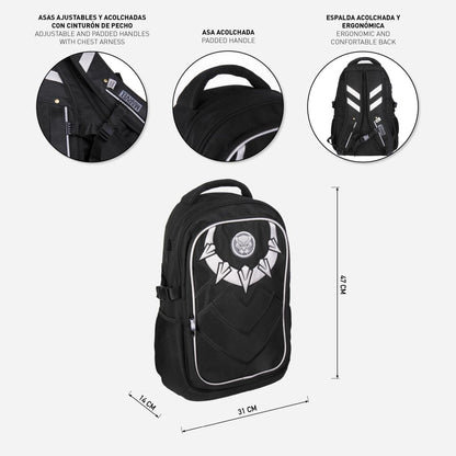 Zaino Marvel Avengers (Black Panther) Zainetto per Laptop Computer e Organizer interno con rete laterale Manici imbottiti ed ergonomici - Licenza ufficiale - da Ufficio, Viaggio Scuola - Uomo Adulti e Ragazzi
